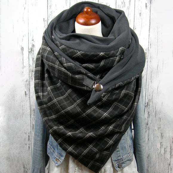 Women,Cotton,Thick,Winter,Outdoor,Casual,Stripes,Lattices,Pattern,Scarf,Shawl