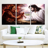 Miico,Painted,Three,Combination,Decorative,Paintings,Satan,Jesus,Decoration