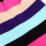 Women,Beanies,Striped,Rainbow,Colors,Cotton,Knitted,Beanie,Gorro