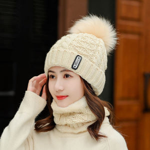 Thick,Beanie,Earmuff,Knitted,Scarf