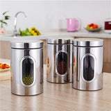 Stainless,Steel,Coffee,Sugar,Canisters,Kitchen,Storage,Container