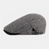 Cotton,British,Style,Street,Trend,Stripe,Pattern,Outdoot,Retro,Forward,Beret