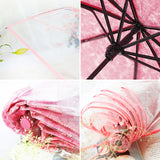 SaicleHome,Romantic,Cherry,Blossoms,Transparent,Umbrella,Folding,Umbrella