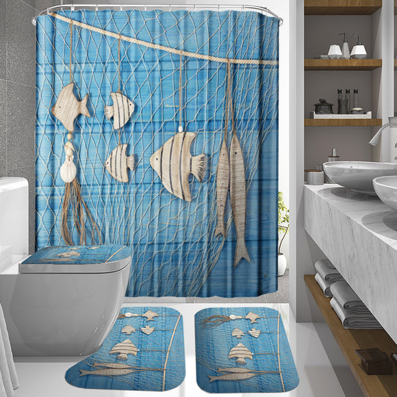 Ocean,Style,Waterproof,Shower,Curtain,Hanging,Shell,Decorative,Bathroom,Shower,Curtain,Toilet,Cover