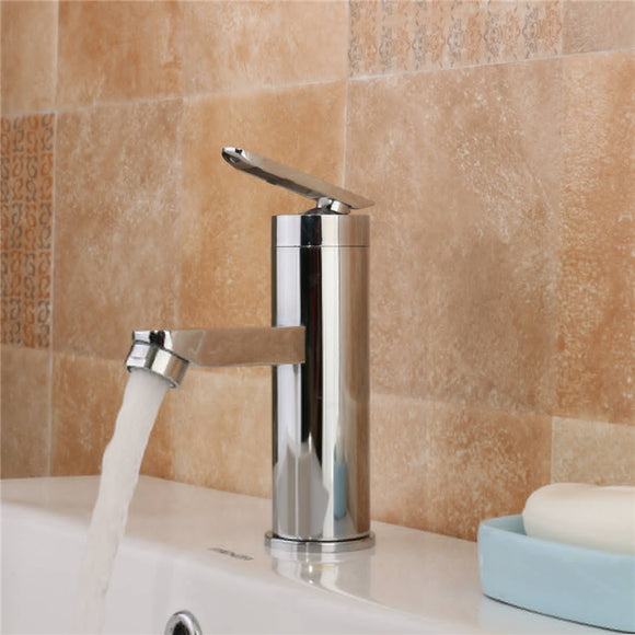 Brass,Chrome,Waterfall,Bathroom,Basin,Faucet,Single,Handle,Mixer