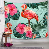 Flamingo,Tapestry,Blanket,Plants,Flower,Polyester,Tablecloth,Hanging,Table,Runner