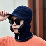 Velvet,Thick,Winter,Protection,Windproof,Zipper,Knitted