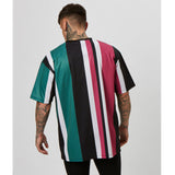 Fashion,Men's,Loose,Stripes,Printing,Short,Sleeve,Breathable,Comfortable,Sports,Hiking