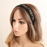 Ethnic,Embroidery,Headband,Rural,Suede,Floral,Fabric,Headband,Accessories