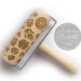 Christmas,Printed,Embossing,Rolling,Cookie,Dough,Stick,Baking,Noodle,Engraved,Roller