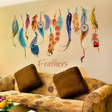 Lucky,Colorful,Feather,Stickers,Decor,Transparent,Removable,Waterproof,Sticker