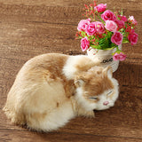Realistic,Sleeping,Lifelike,Plush,Kitten,Furry,Animal,Figurine,Decorations