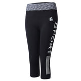 Women,Letter,Printed,Pants,Seventh,Length,Fitness,Legging