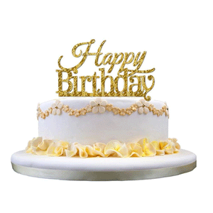 Honana,Happy,Birthday,Acrylic,Topper,Golden,Shining,Party,Decoration