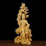 Boxwood,Carving,Handmade,Bodhisatva,Sculpture,Craft,Decorations