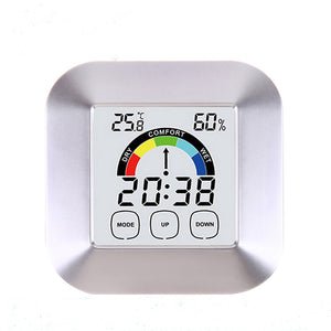 Household,Touch,Screen,Digital,Clock,Temperature,Humidity,Display,Alarm,Outdoor,Indoor,Tester
