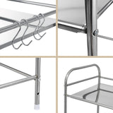 Kitchen,Stainless,Steel,Racks,Microwave,Floor,Storage,Double,Seasoning