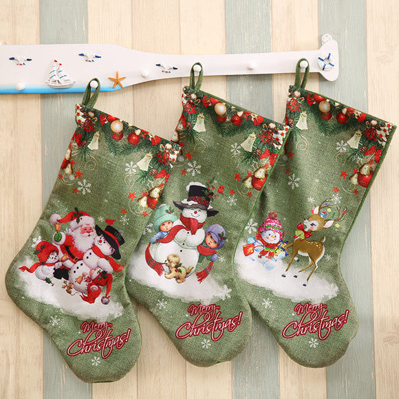 Loskii,Christmas,Socks,Christmas,Decorations,Large,Printed,Christmas,Socks,Gifts,Candy,Socks,Hanging,Ornaments