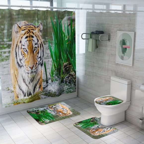 Honana,Bathroom,Waterproof,Shower,Curtain,Animal,Tiger,Pattern,Toilet,Cover,Pedestal,Bathroom,Decor