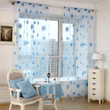 Honana,Flower,Voile,Curtain,Transparent,Panel,Window,Divider,Sheer,Curtain,Decor