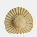 Women,Visor,Casual,Stylish,Round,Shell,Pattern,Straw