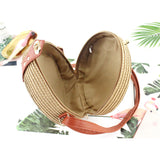 Women,Ladies,Rattan,Straw,Beach,Shoulder,Round,Woven,Summer,Holiday,Handbag,Outdoor,Travel