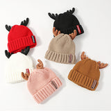 Winter,Antler,Velvet,Thick,Earmuffs,Christmas,Cashmere,Beanie