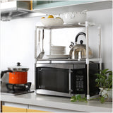 Layers,Microwave,Stainless,Steel,Kitchen,Storage,Shelf,Container,Kitchen,Storage