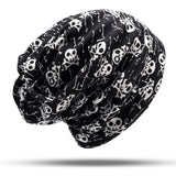 Skull,Pattern,Double,Layers,Headgear,Beanie,Dance,Scarf