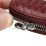 Genuine,Leather,Smart,Chain,Holder,Metal,Keyring,Zipper