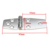 38x97mm,Flush,Hinges,Stainless,Steel,Polished,Silver,Marine