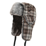 Womens,Vogue,Plaid,Velvet,Earmuffs,Ushanka,Trapper,Outdoor,Windproof,Russian