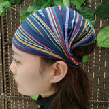 Striped,Multicolor,Beanie,Scarf,Turban