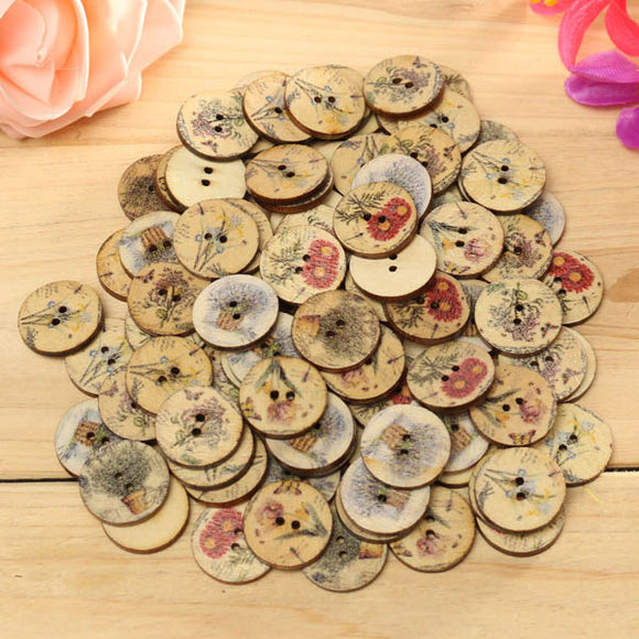 100pcs,Mixed,Color,Wooden,Flower,Sewing,Buttons,Craft,Clothes,Decoration,Sewing,Button