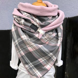 Women,Cotton,Thick,Winter,Outdoor,Casual,Lattices,Pattern,Contrast,Color,Scarf,Shawl