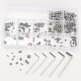 Suleve,MXSS3,240Pcs,Stainless,Steel,Allen,Screw,Socket,Point,Screws,Wrench,Assortment