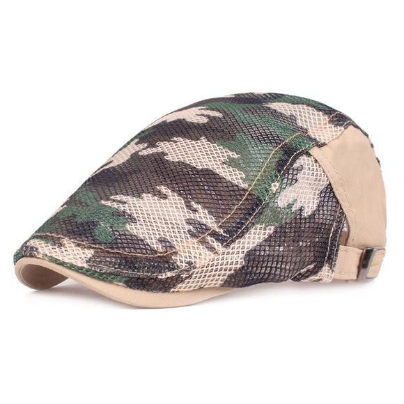 Summer,Beret,Camouflage,Forward,Outdoor,Travel,Plaid,Retro