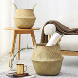 Rattan,Belly,Storage,Baskets,Laundry,Holder,Plants,Flower,Decor