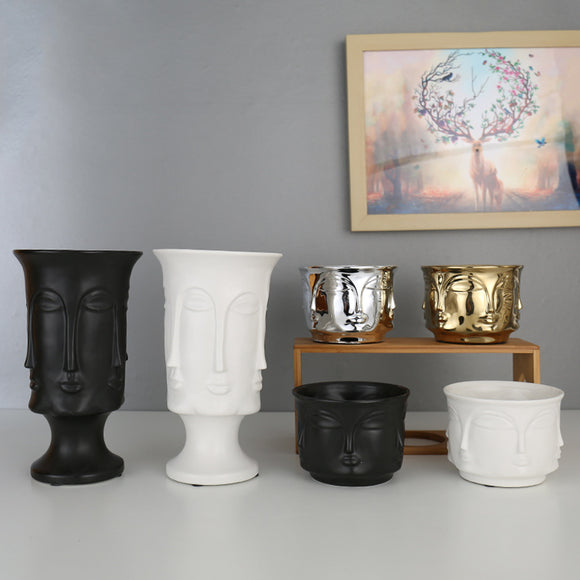 Modern,Ceramic,Flower,Planter,Decoration,Figure,Design,Holder,Vases