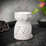 Lotus,Flower,Ceramic,Incense,Burner,Light,Holder,Fragrance,White