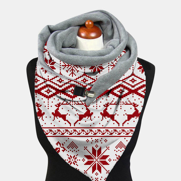 Women,Lightweight,Elegant,Festive,Christmas,Pattern,Printed,Thickened,Scarf,Shawl