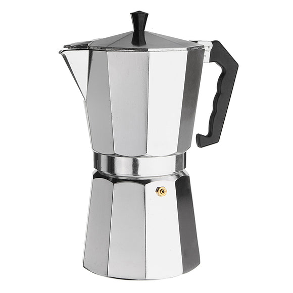 12Cups,600ML,Silver,Aluminum,Octagonal,Espresso,Coffee,Grinder,Stove,Percolator