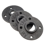 Malleable,Floor,Flange,Plates,Holes,Black,Pipes,Fittings,Industrial,Furniture,Mount,Decor"