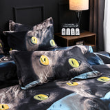 Bedding,Animal,Black,Printing,Quilt,Cover,Pillowcase