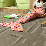 180cm,Flannel,Point,Stripe,Mermaid,Blanket,Office,Crylic,Sleep