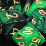 Polyhedral,Color,Dices,Black,Green