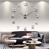 Frameless,Clock,Modern,Large,Mirror,Surface,Office,Decorations