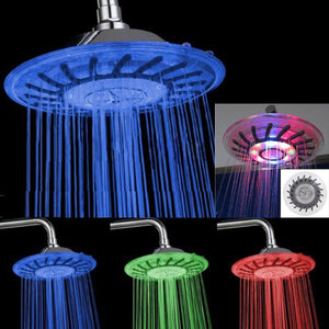 Colors,Automatic,Light,Changing,Round,Shower,Rainfall,Showerhead,Pressure