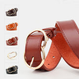 Women,Leather,Double,Buckle,Retro,Fashion,Trouser