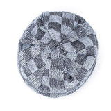 Grids,Outdoor,Knitted,Velvet,Lining,Beanie,Casual,Adjustable